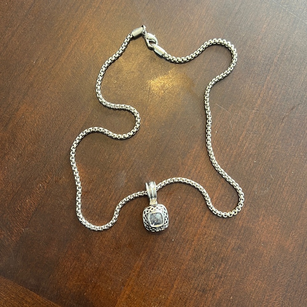 Never worn silver stone necklace